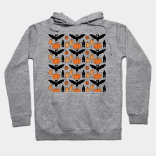 Bats and Pumpkins | Halloween | Bats Pattern Hoodie